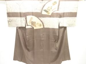 アンティーク　板締め絞り　地紙模様男物長襦袢